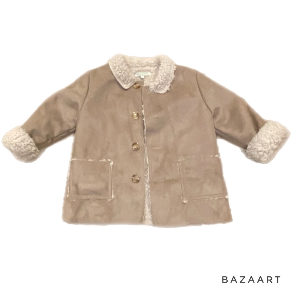Shearling faux suede coat